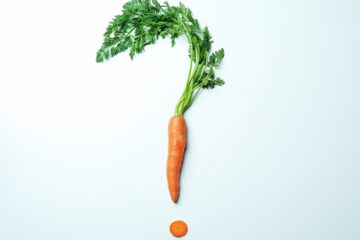 Carrot in the shape of a question mark.