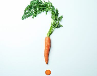 Carrot in the shape of a question mark.