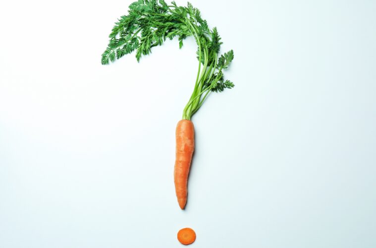Carrot in the shape of a question mark.