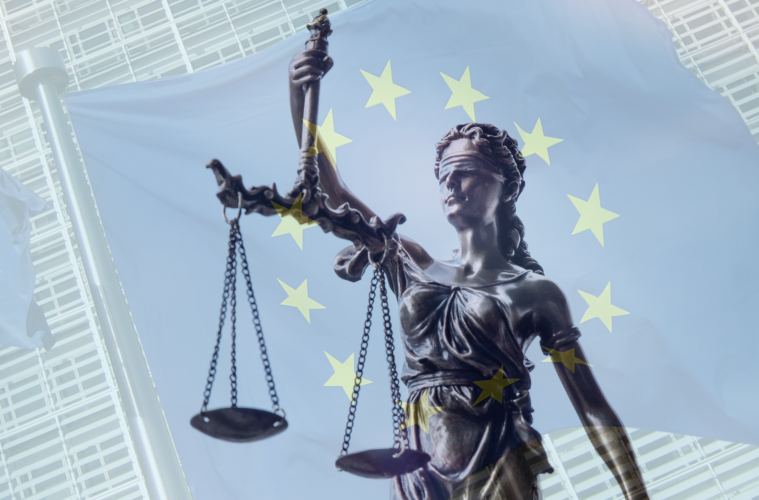 Lady Justice in front of the European Commission