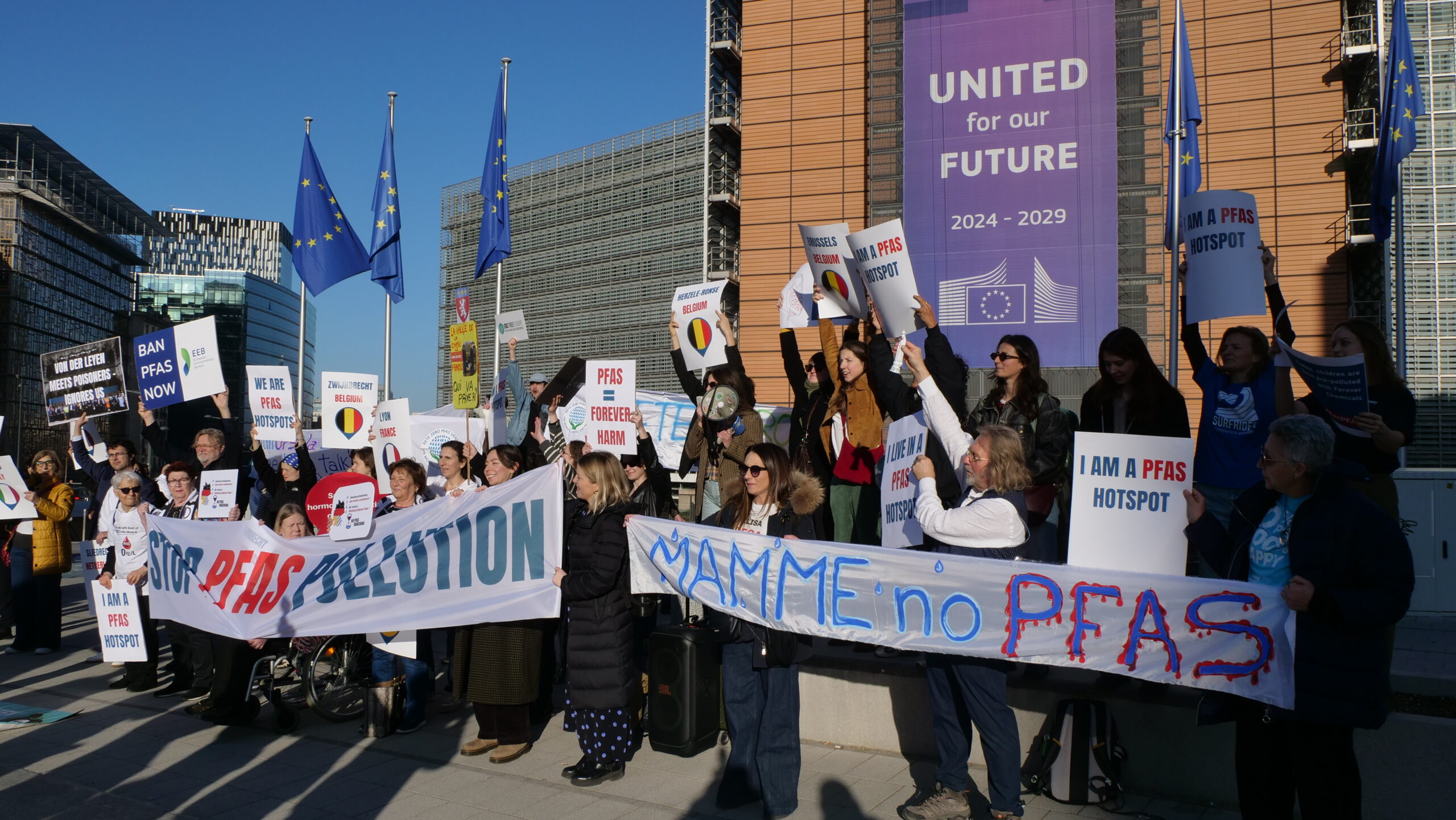 Action against PFAS in front of the European Commission, 5 March 2026. Photo credit: Beatriz Ortiz
