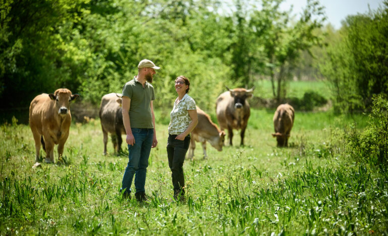 Cattle farmers Julia and Vinzenz Harbich